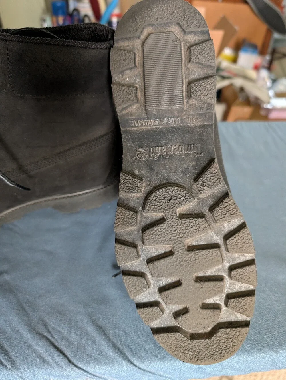 Timberland Men's Black Suede Work Boots Steel Toe